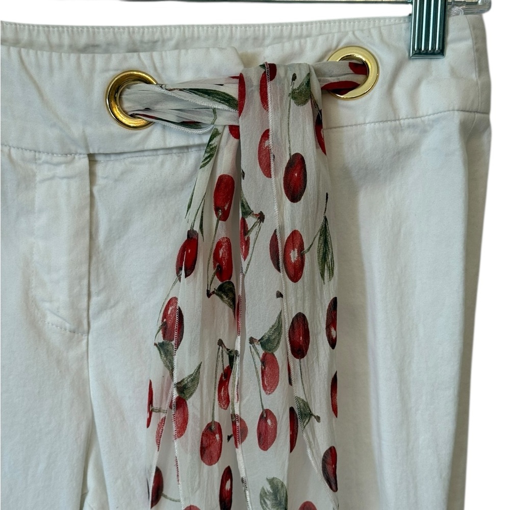 Luisa Spagnoli White Crop Tie Pants Size 42 - Picture 3 of 7